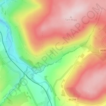 Ayle topographic map, elevation, terrain