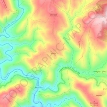 Penso topographic map, elevation, terrain