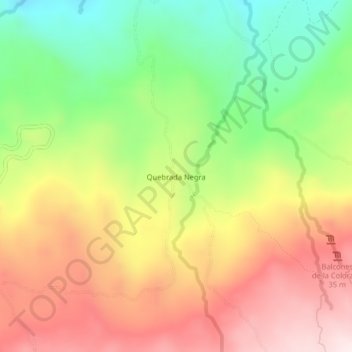 Quebrada Negra topographic map, elevation, terrain