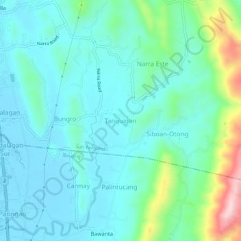 Tanquigan topographic map, elevation, terrain