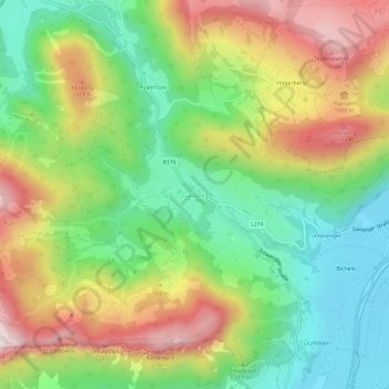 Gasteig topographic map, elevation, terrain