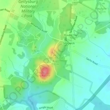 Cumberland Township topographic map, elevation, terrain