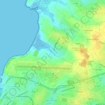 Le Bas Pampin topographic map, elevation, terrain