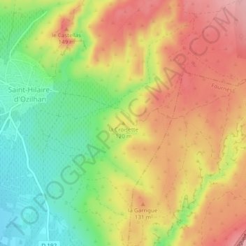 la Croisette topographic map, elevation, terrain