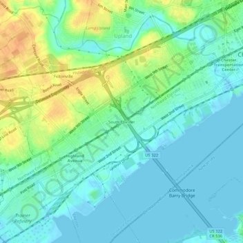 South Chester topographic map, elevation, terrain
