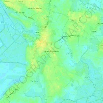 Le Moulin Bouteline topographic map, elevation, terrain