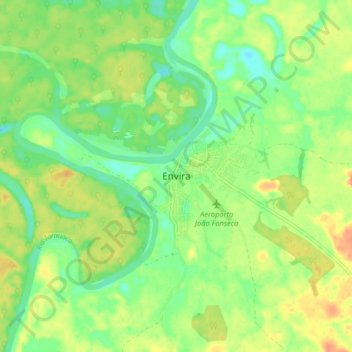 Envira topographic map, elevation, terrain