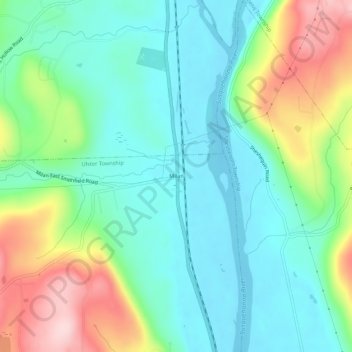 Milan topographic map, elevation, terrain
