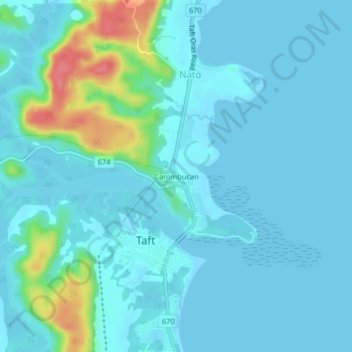 Carombucan topographic map, elevation, terrain
