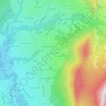 Le Noiray dessus topographic map, elevation, terrain
