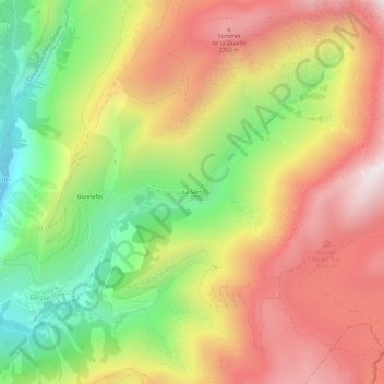 Le Sert topographic map, elevation, terrain