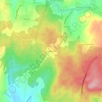 Lobagueira topographic map, elevation, terrain