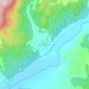 Mahkemeağcin topographic map, elevation, terrain
