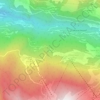 Le Freney topographic map, elevation, terrain