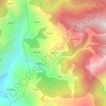 Pasel topographic map, elevation, terrain