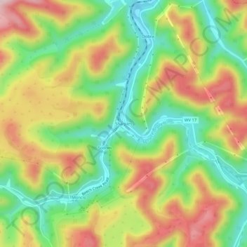 Sharples topographic map, elevation, terrain