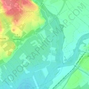 Quarts topographic map, elevation, terrain