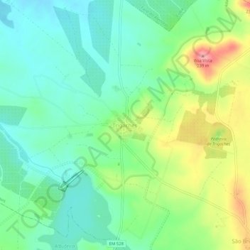 Trigaches topographic map, elevation, terrain