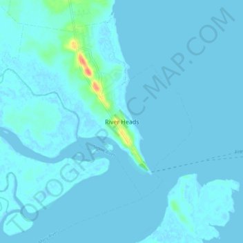 River Heads topographic map, elevation, terrain