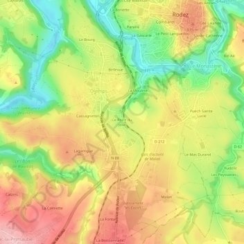 Le Point du Jour topographic map, elevation, terrain