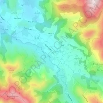 Bastida topographic map, elevation, terrain