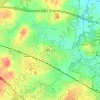 Bilbrook topographic map, elevation, terrain