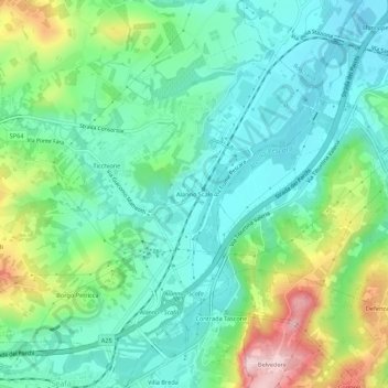 Alanno Scalo topographic map, elevation, terrain