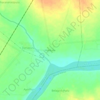 Hebbala topographic map, elevation, terrain