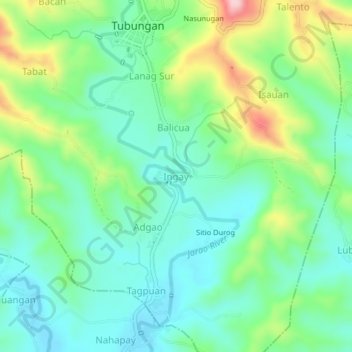 Ingay topographic map, elevation, terrain