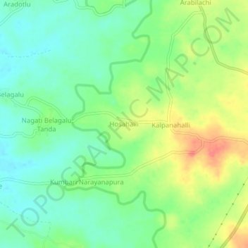 Hosahalli topographic map, elevation, terrain