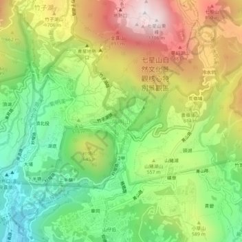 Yangmingshan topographic map, elevation, terrain