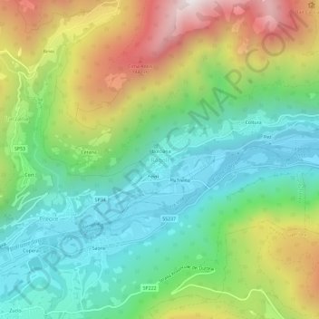 Ragoli topographic map, elevation, terrain