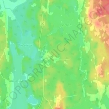 Brohult topographic map, elevation, terrain