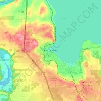 Puerto Varas topographic map, elevation, terrain