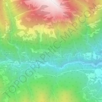 Pregliasca topographic map, elevation, terrain