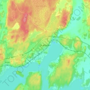 Skattkärr topographic map, elevation, terrain