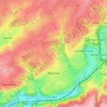Val du Fiérain topographic map, elevation, terrain