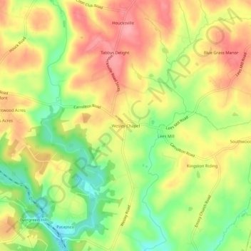 Wesley Chapel topographic map, elevation, terrain