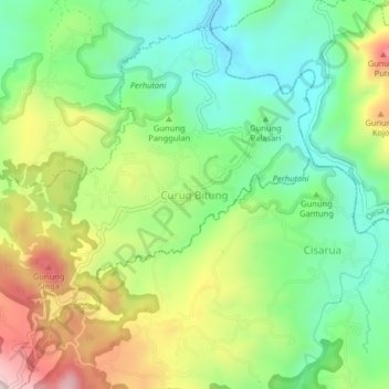 Curug Bitung topographic map, elevation, terrain