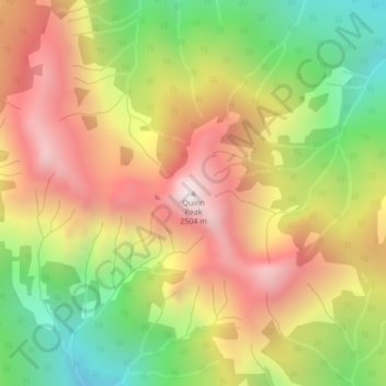 Quinn Peak topographic map, elevation, terrain