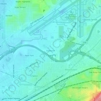 Eastwood topographic map, elevation, terrain