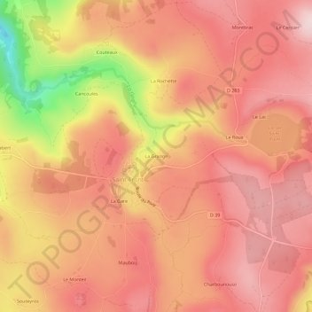La Grange topographic map, elevation, terrain
