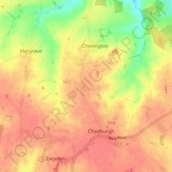 Tan Office Green topographic map, elevation, terrain