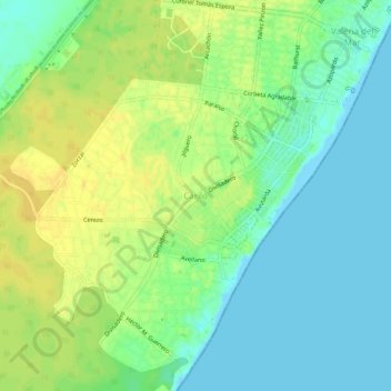 Cariló topographic map, elevation, terrain