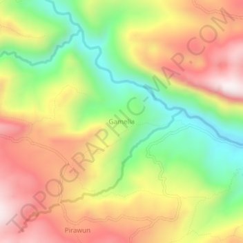 Gamelia topographic map, elevation, terrain