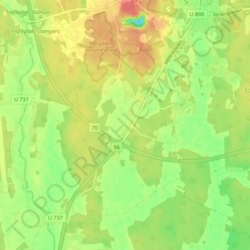 Trefoten topographic map, elevation, terrain