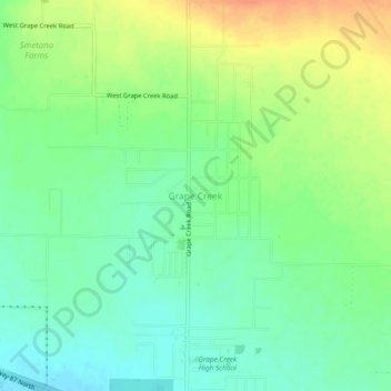Grape Creek topographic map, elevation, terrain