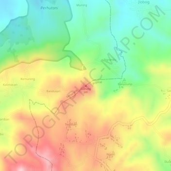 Gunung Jati topographic map, elevation, terrain