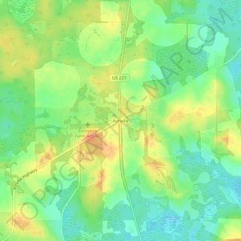 Ashville topographic map, elevation, terrain