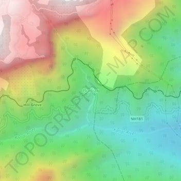 Burliar topographic map, elevation, terrain